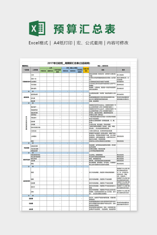 公司行政费用预算表excel模板