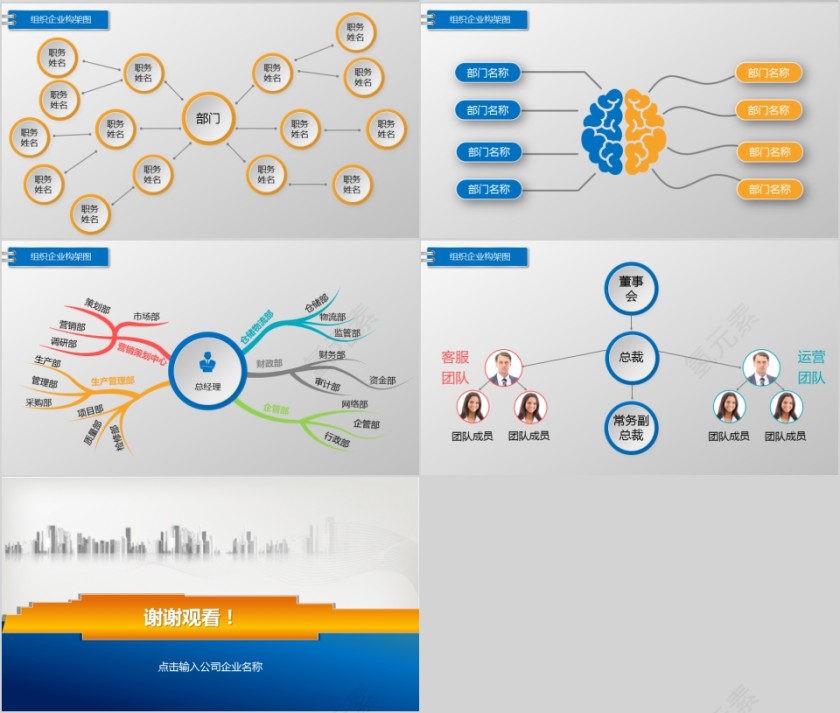 企业组织结构图ppt公司企业组织架构图ppt模板第4张
