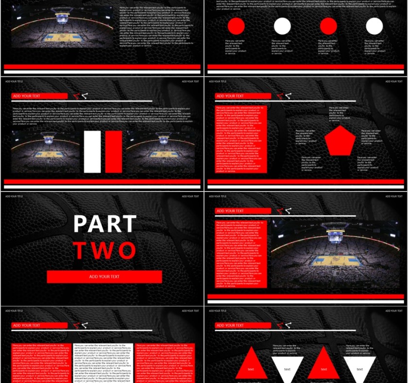 黑色篮球ppt体育运动社团竞技比赛事第2张