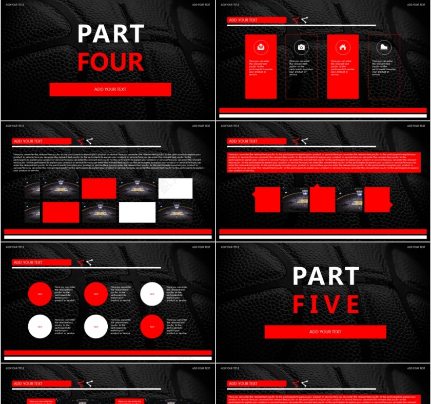 黑色篮球ppt体育运动社团竞技比赛事第4张