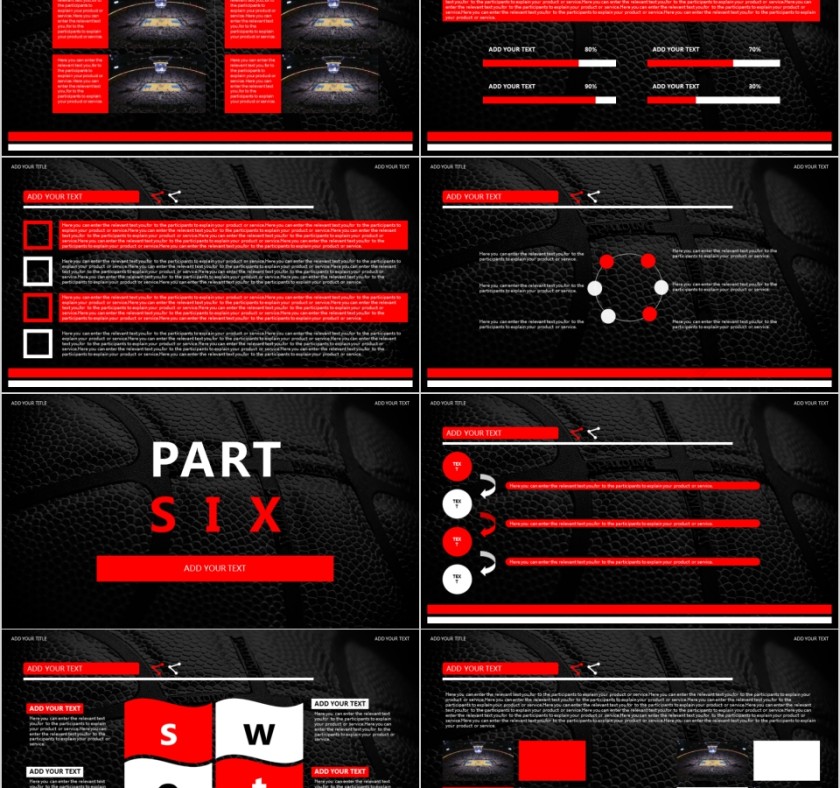 黑色篮球ppt体育运动社团竞技比赛事第5张