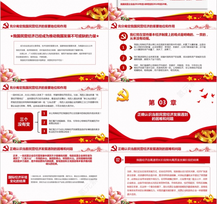 大气民营企业座谈会重要讲话PPT模板第3张