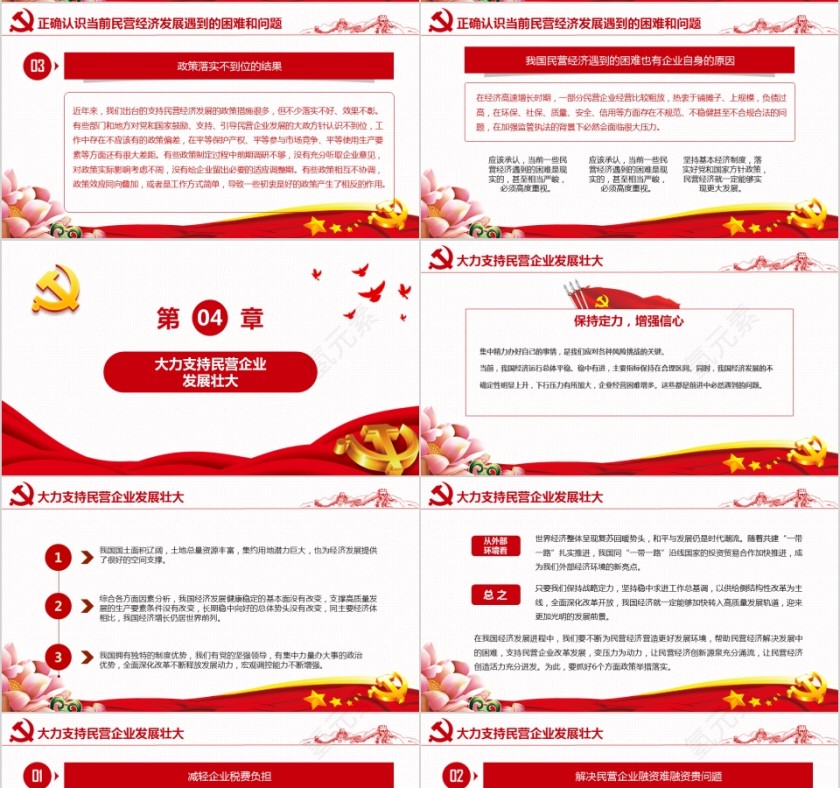 大气民营企业座谈会重要讲话PPT模板第4张