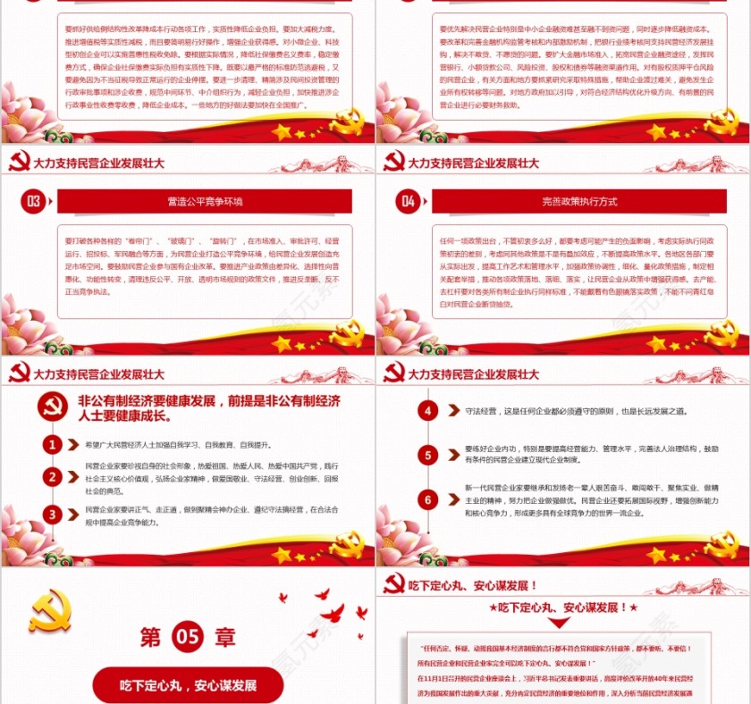 大气民营企业座谈会重要讲话PPT模板第5张