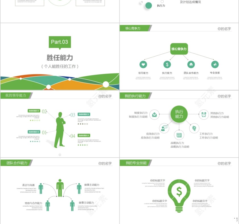 绿色清新个人岗位竞聘报告PPT第3张