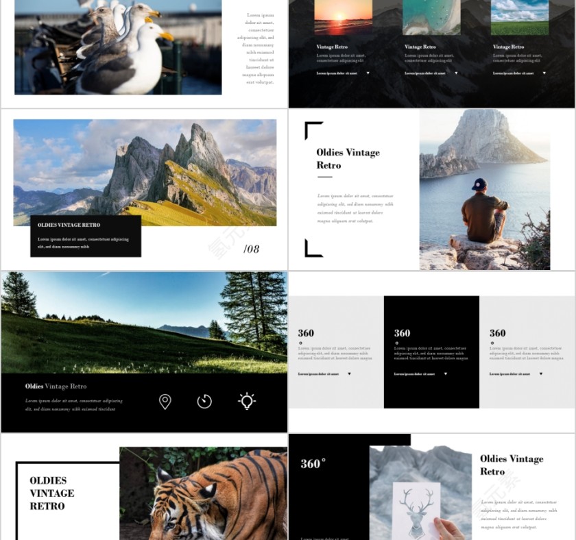 商务欧美ppt模板简约2019高端大气 商业工作汇报时尚极简风素材第2张