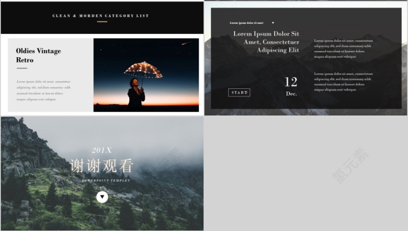 商务欧美ppt模板简约2019高端大气 商业工作汇报时尚极简风素材第4张