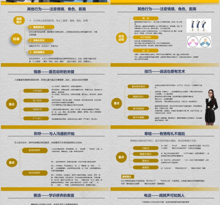 职场礼仪培训PPT模板商务礼仪PPT第4张