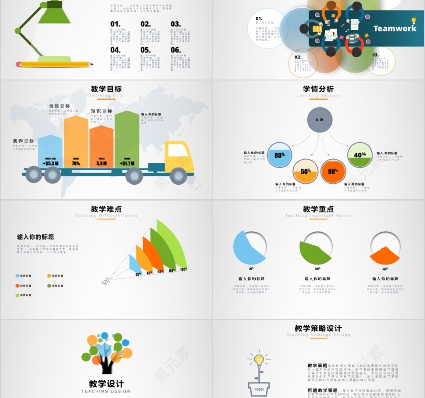 简约动态教学设计培训PPT模板第2张