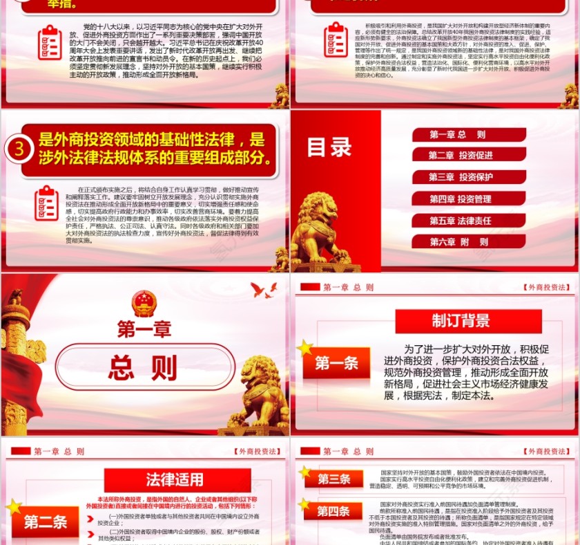 写实风格中华人民共和国外商投资法PPT模板第2张