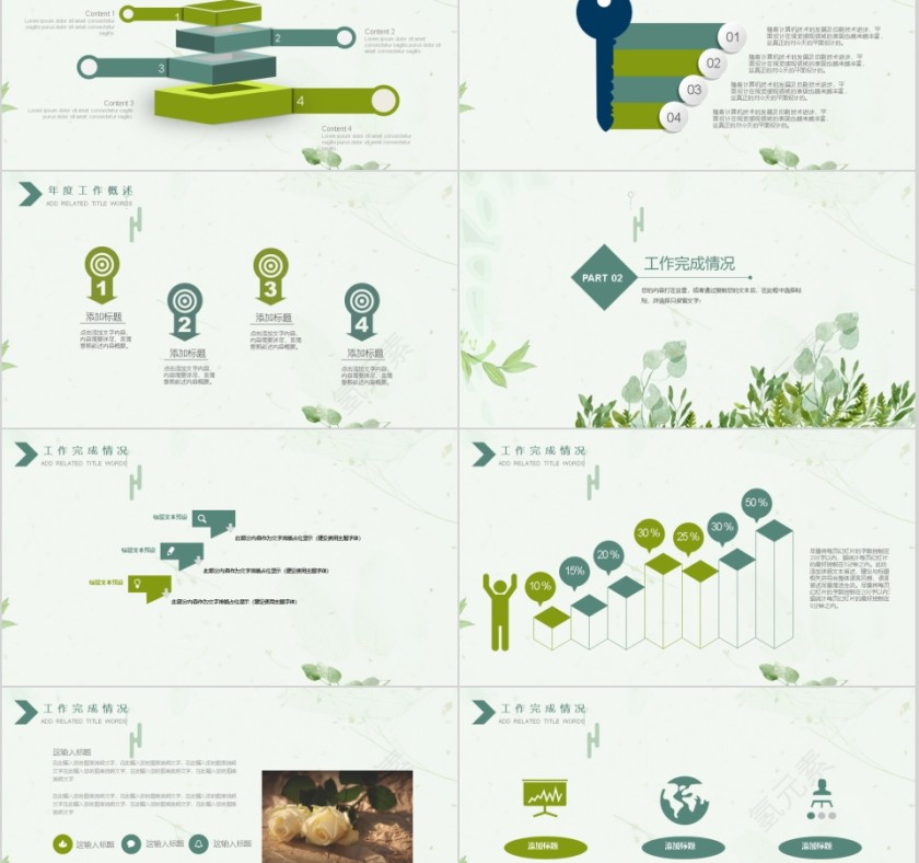 工作汇报总结计划ppt模板第2张