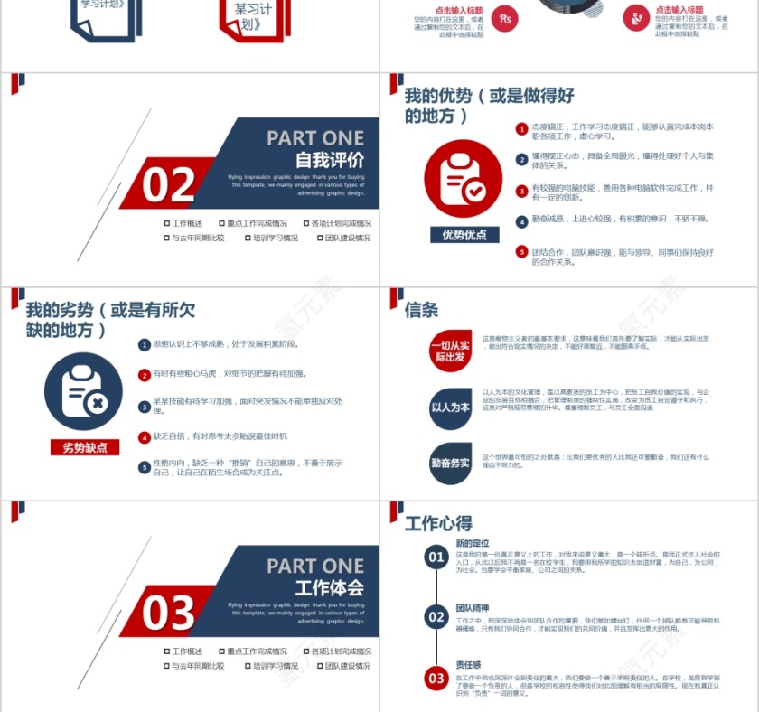 简约完整框架述职工作汇报PPT模板第3张