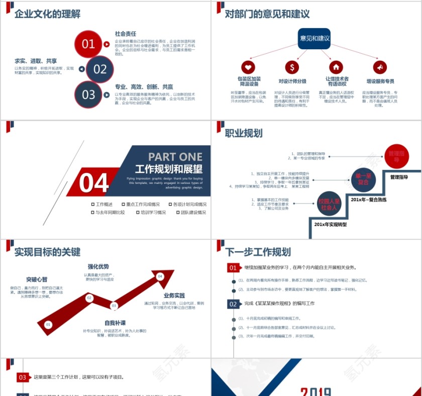 简约完整框架述职工作汇报PPT模板第4张