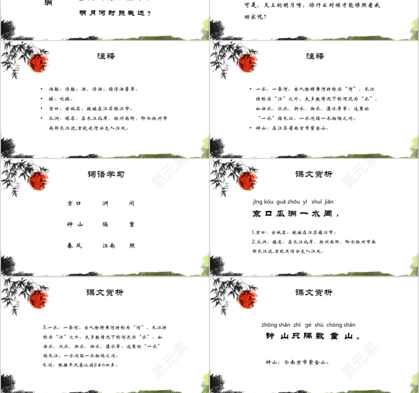 小学语文课件PPT模板 读书分享教师说课老师讲课古诗寓言公开课第3张