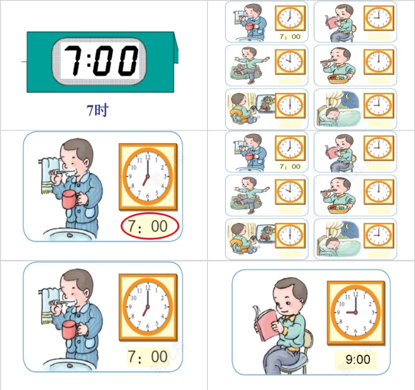 简约清新认识钟表PPT模板第4张