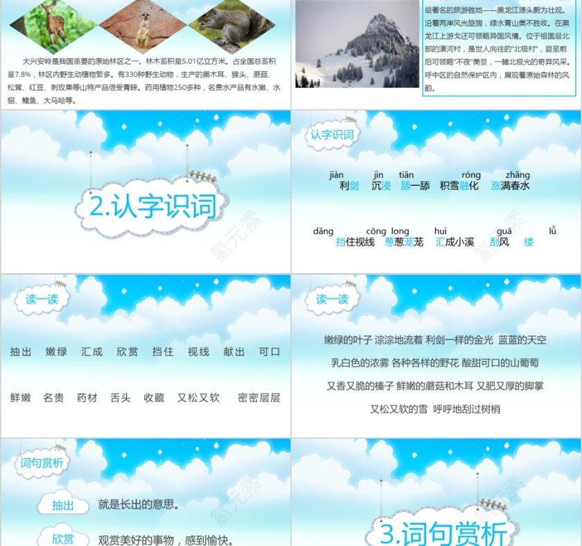 小学语文课件PPT模板 读书分享教师说课老师讲课古诗寓言公开课第2张