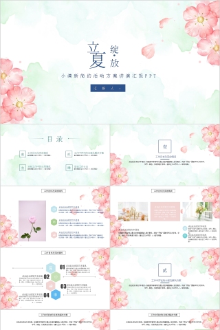 小清新简约立夏活动方案讲演汇报PPT模板