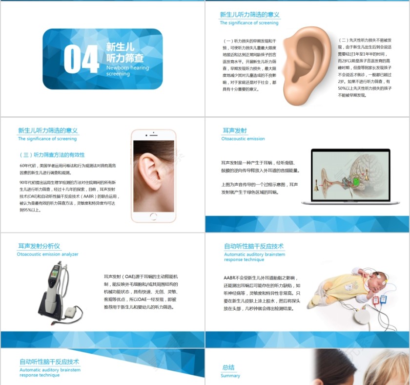 蓝色简约爱耳日讲座PPT模板第4张