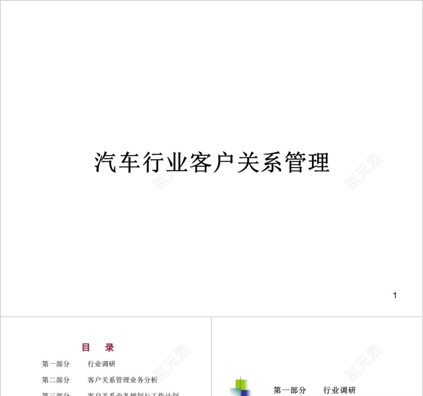 汽车行业客户关系管理ppt第1张