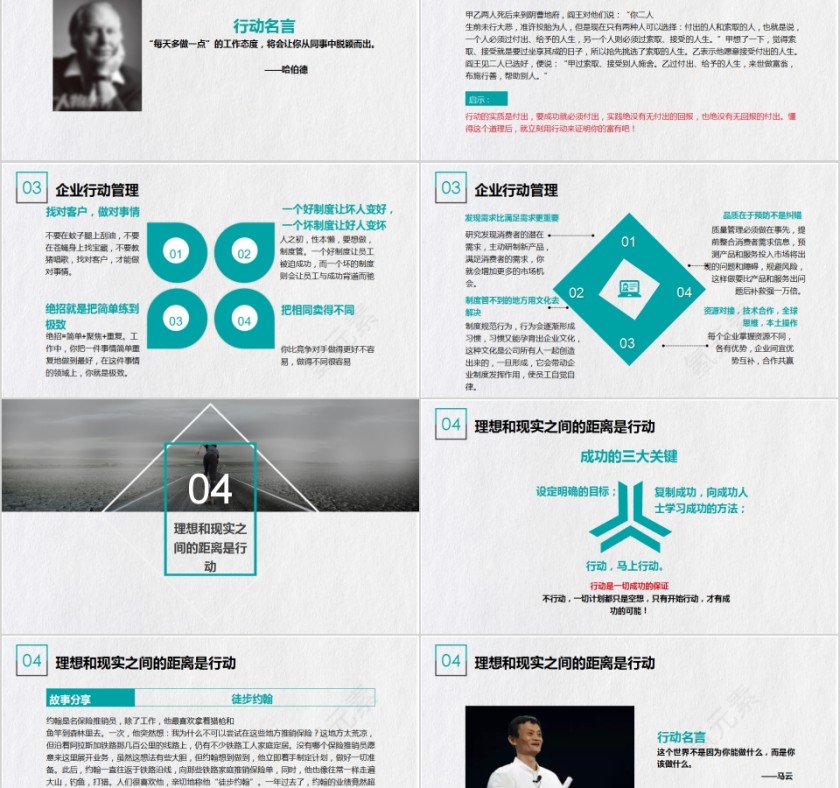 简约商务风行动管理ppt模板  第5张