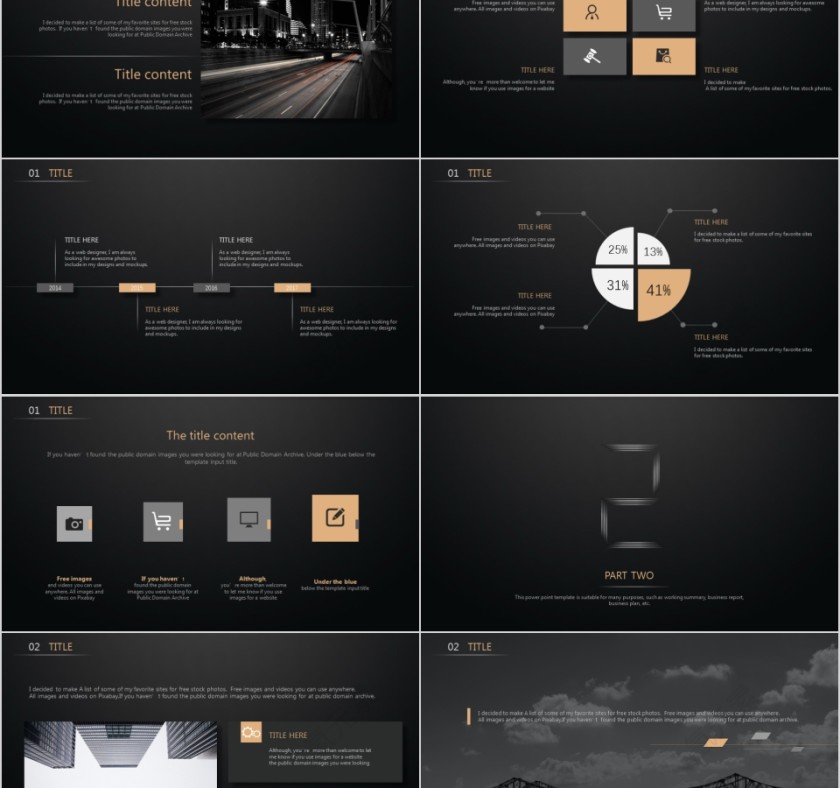 商务欧美ppt模板简约2019高端大气 商业工作汇报时尚极简风素材第2张