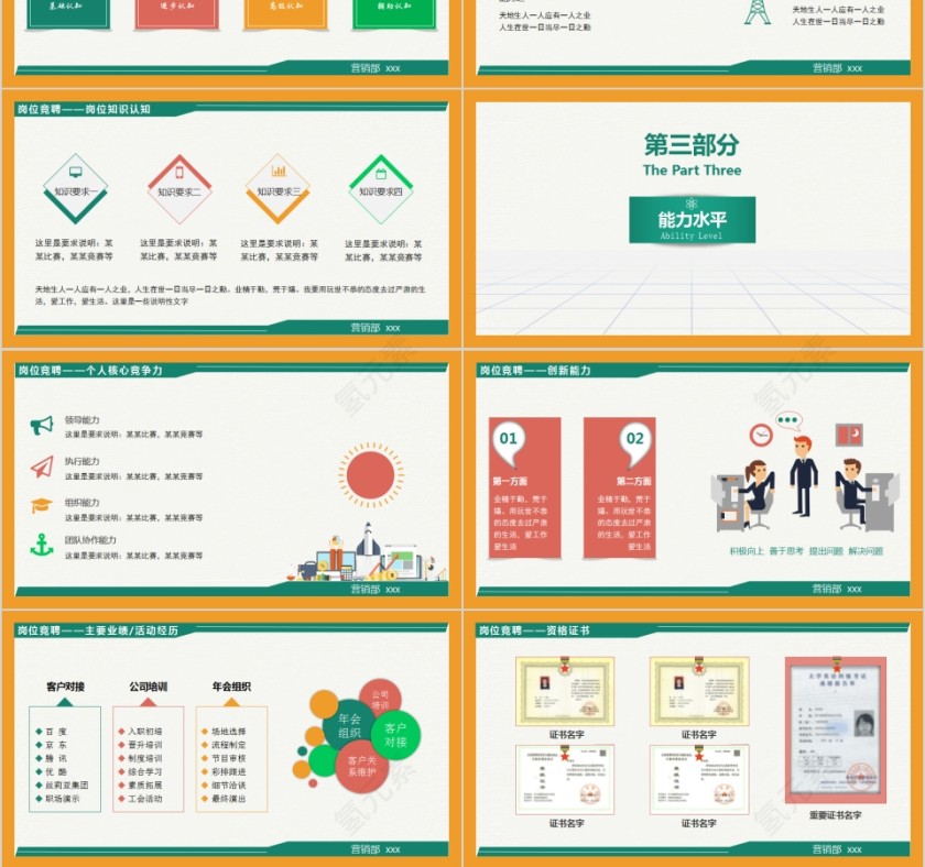 简约清新部门经理助理岗位竞聘PPT第3张