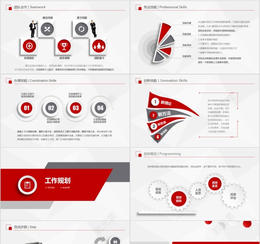 红色大气岗位竞聘PPT模板第4张
