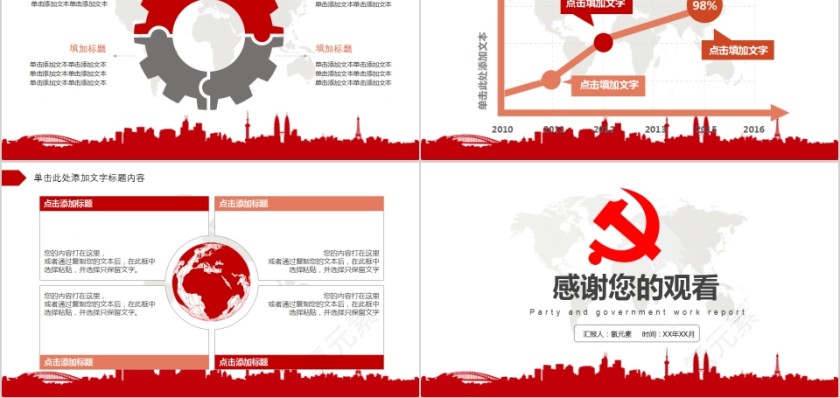 中国风党政党建工作汇报PPT第5张