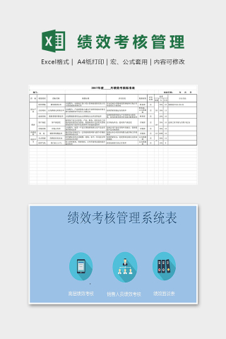 公司各级人员绩效考核系统excel模板
