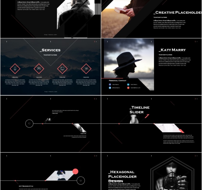 商务欧美ppt模板简约2019高端大气 商业工作汇报时尚极简风素材第2张