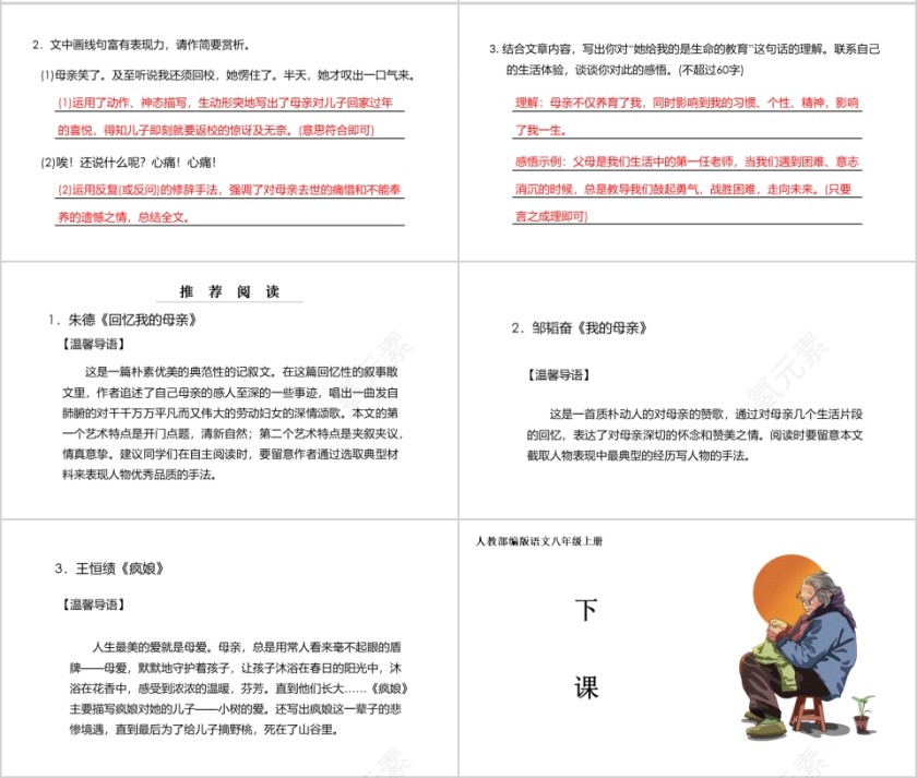 八年级语文课件《回忆我的母亲》PPT第4张