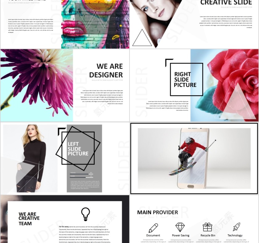 欧美极简PPT创意欧美杂志风创业书PPT模板 第2张