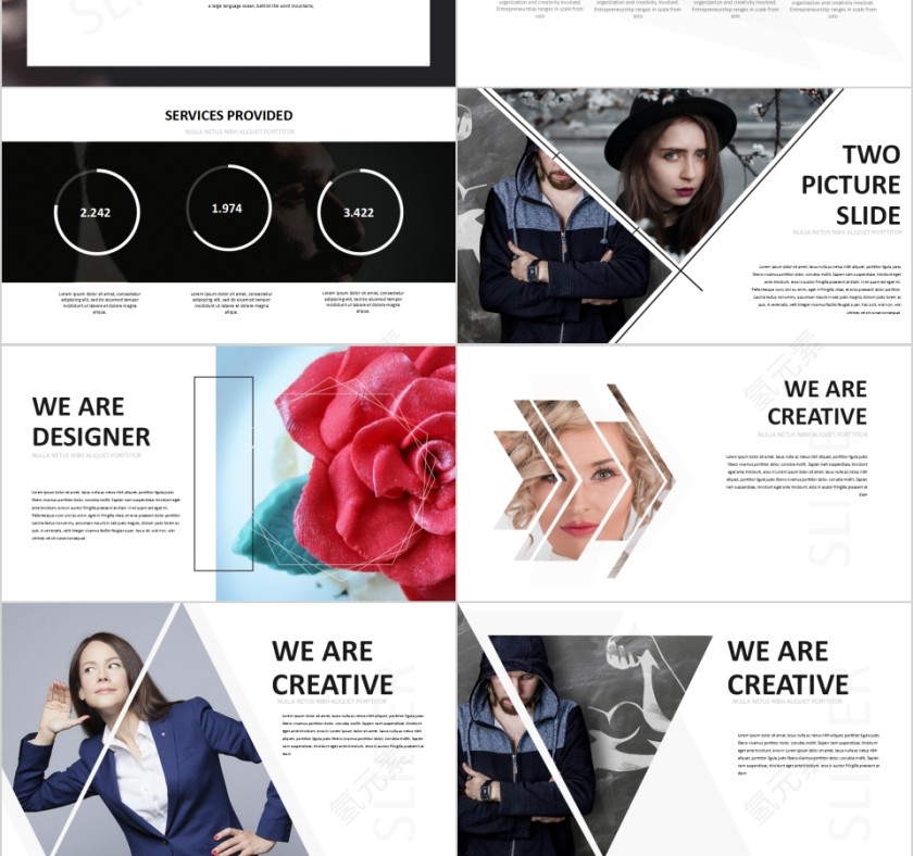 欧美极简PPT创意欧美杂志风创业书PPT模板 第3张