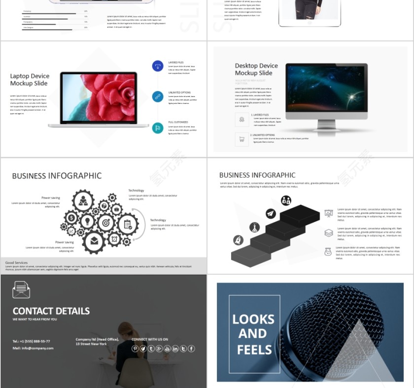 欧美极简PPT创意欧美杂志风创业书PPT模板 第6张