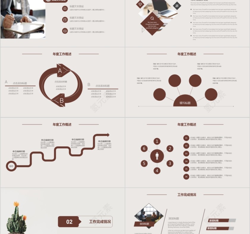 简约商务人事年终总结PPT第2张