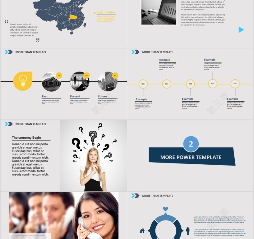 商务欧美ppt模板简约2019高端大气 商业工作汇报时尚极简风素材第2张