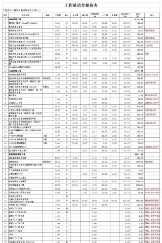 酒店精装修报价表