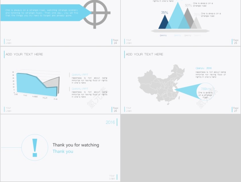 商务欧美ppt模板简约2019高端大气 商业工作汇报时尚极简风素材第5张