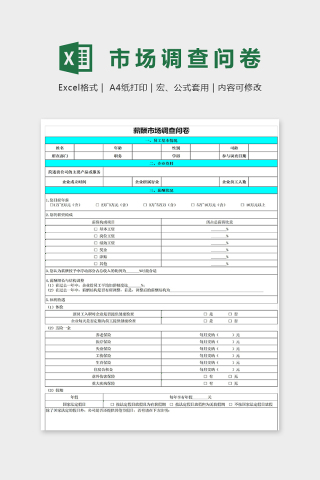 实用薪酬市场调查问卷模版