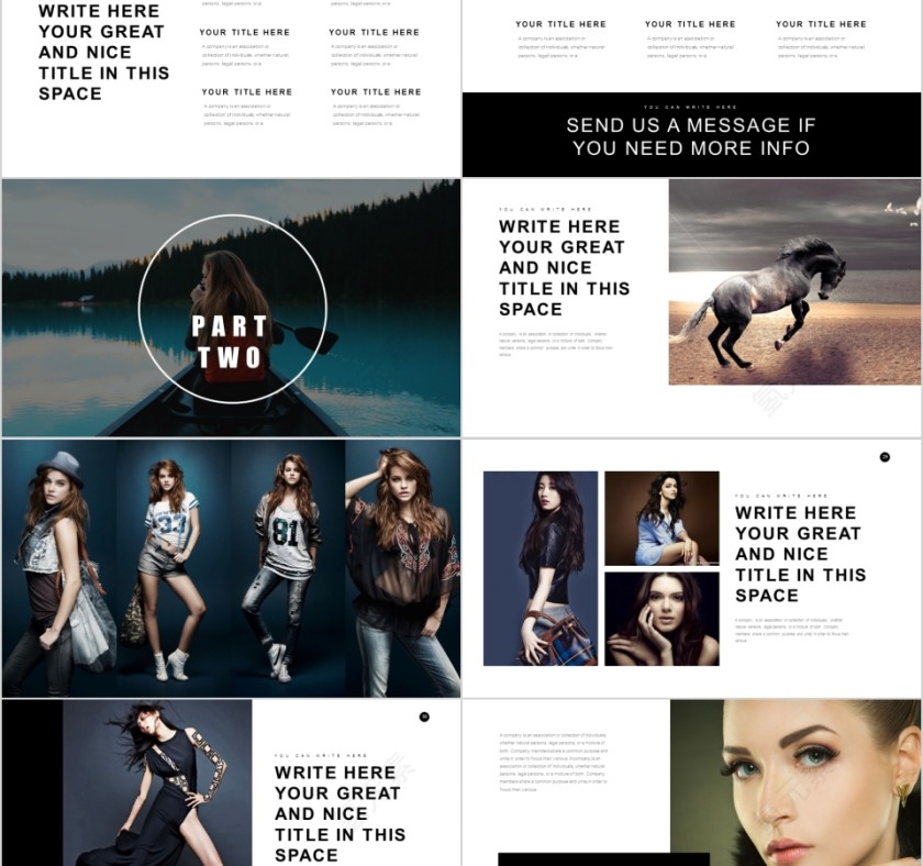 商务欧美ppt模板简约2019高端大气 商业工作汇报时尚极简风素材第5张