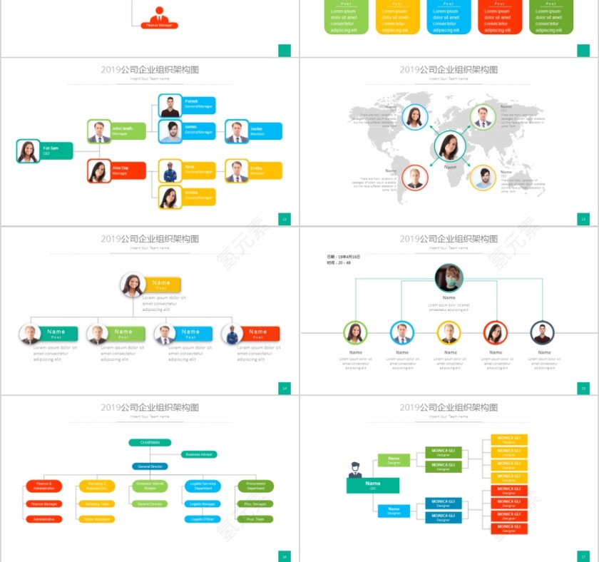 企业组织结构图ppt公司企业ppt组织架构图模板第3张