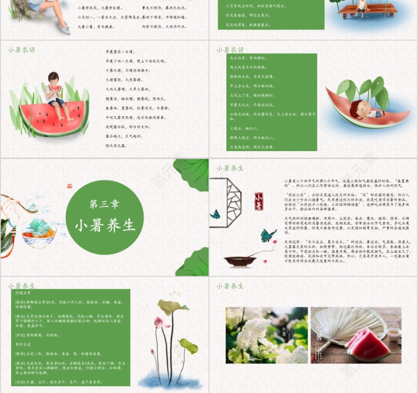 中国传统二十四节气小暑PPT模板第3张