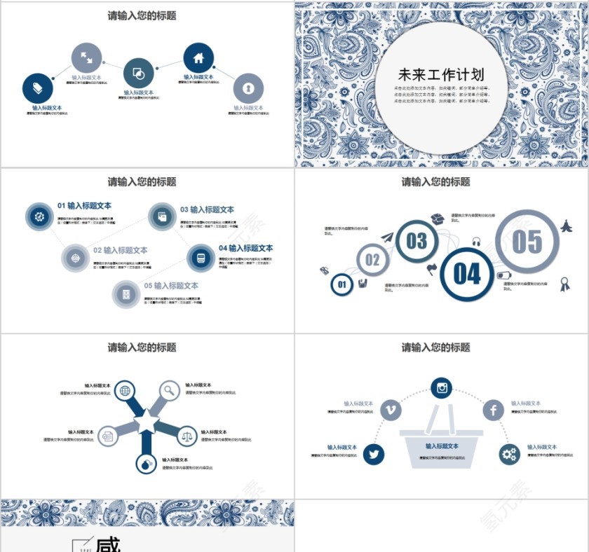复古年终汇报总结商务通用PPT模板第4张