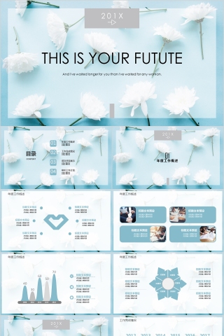 商务欧美ppt模板简约2019高端大气 商业工作汇报时尚极简风素材