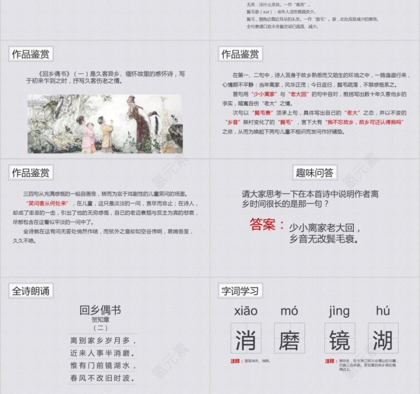 小学语文课件PPT模板 读书分享教师说课老师讲课古诗寓言公开课第3张