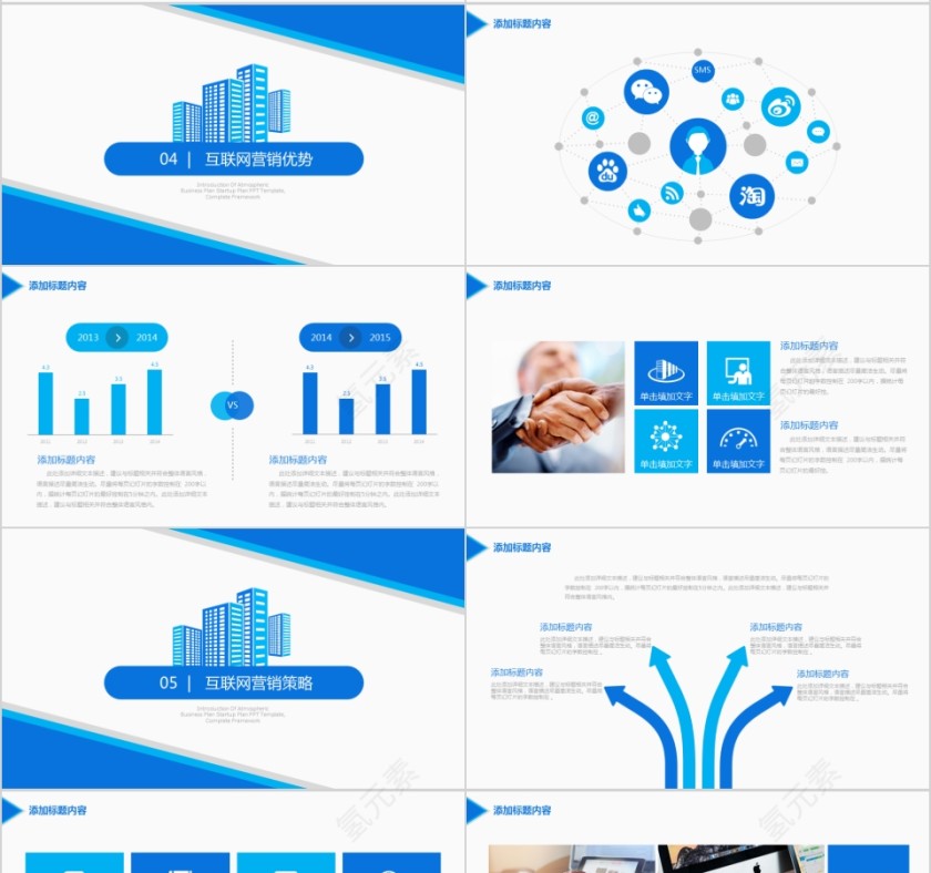 蓝色社区网路加互联网营销社会调研问卷幻灯片ppt模板第4张