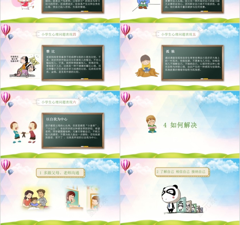 卡通小学生心理健康知识讲座PPT模板第3张