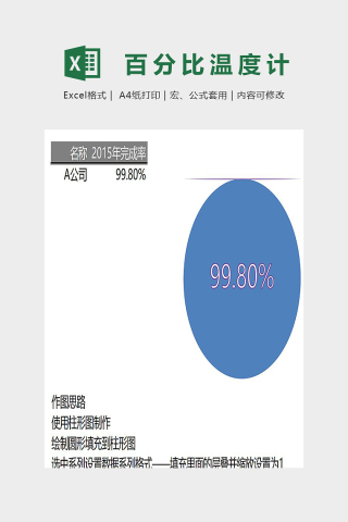 创意百分比温度计模版