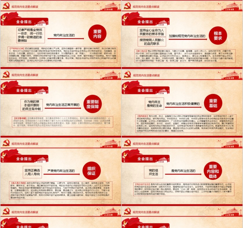 红色大气全面从严治党聚焦十八届六中全会PPT第4张