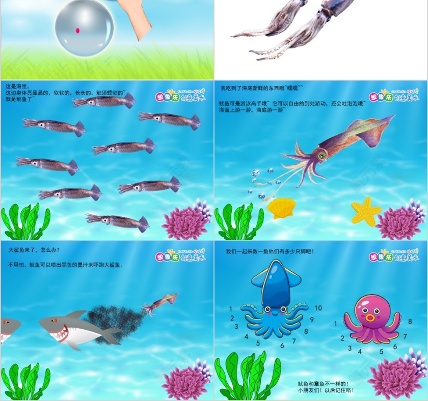 幼儿园创意美术鱿鱼的脚ppt第2张